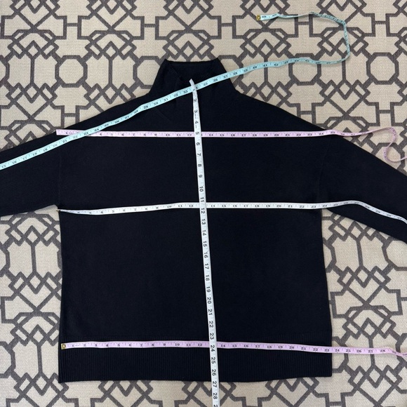 Nordstrom 100% Cashmere Mock Neck Knit Sweater Black Sz M - Picture 3 of 9